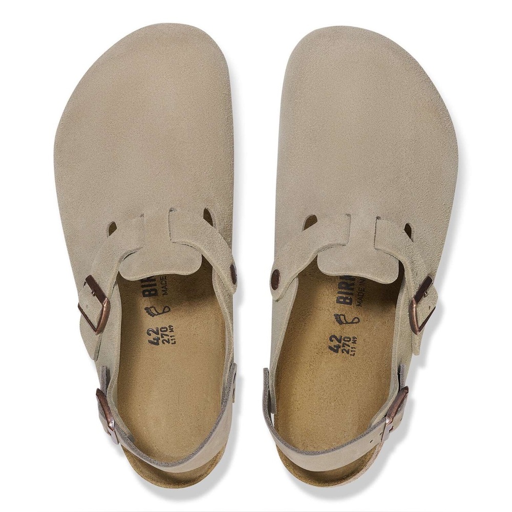 Birkenstock Tokio Men's Clogs Suede Leather Slide Sandal Taupe Size 45/12 - 12.5 - Picture 3 of 16